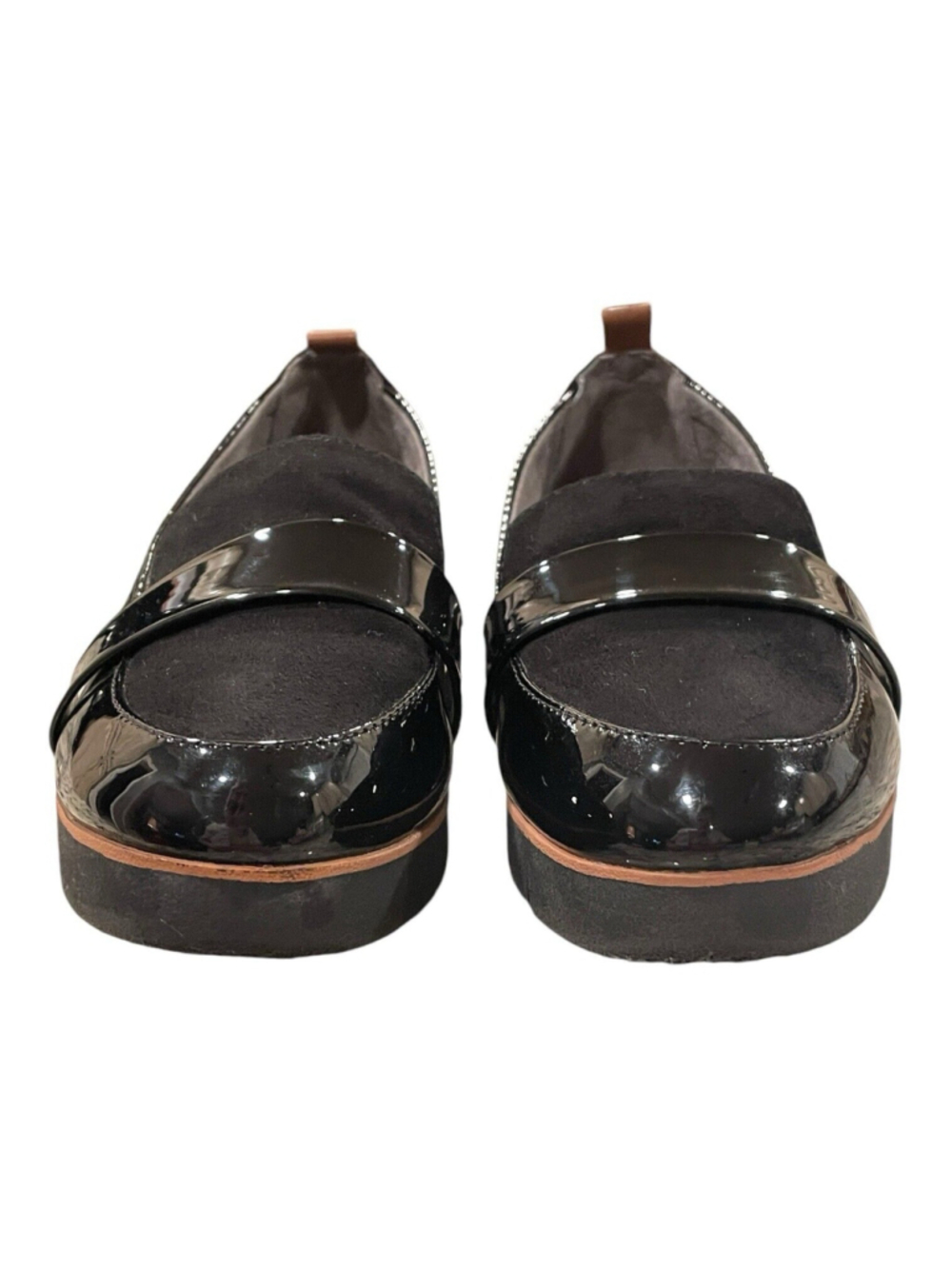 Dr. Scholls Womens 6.5M Webster Loafer Black Patent Microfiber Slip On Comfort - Picture 2 of 13